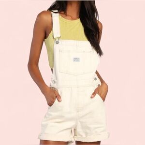 Levi's Women's Denim Shortalls, Ecru, Size Small, NWT